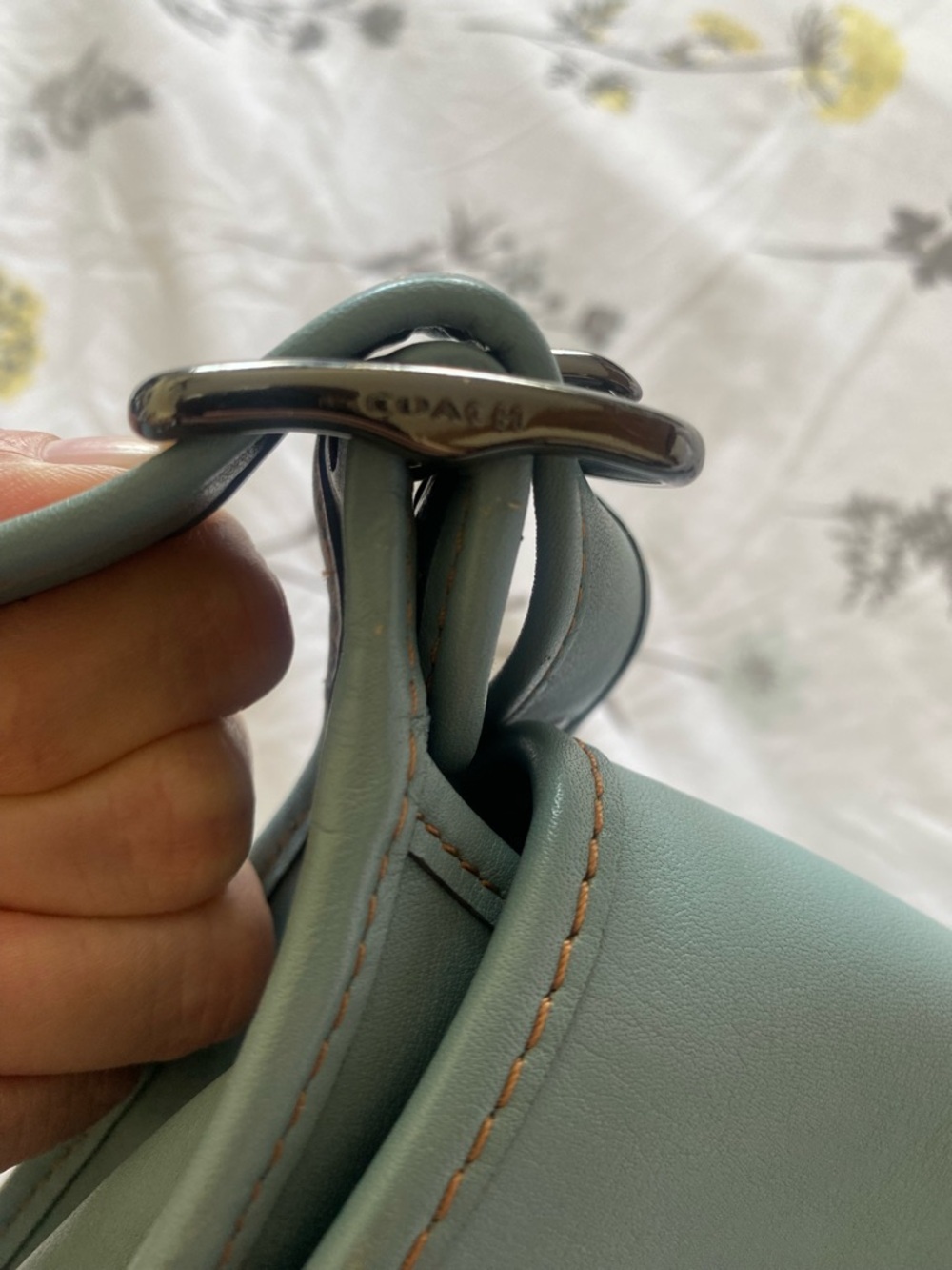 Vintage Coach Women’s Blue Gray Soft Leather Crossbody Saddle Bag - Picture 6 of 9
